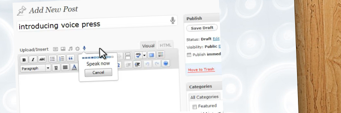 La reconnaissance vocale dans WordPress avec Voicepress