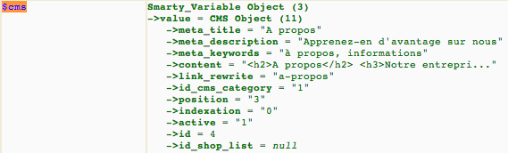 conditions cms prestashop