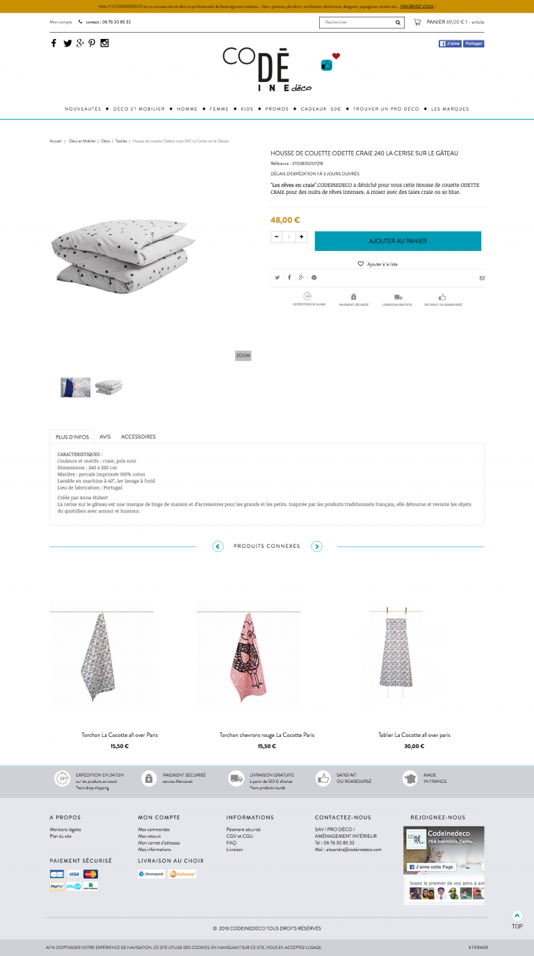 Codeinedeco - Page produit