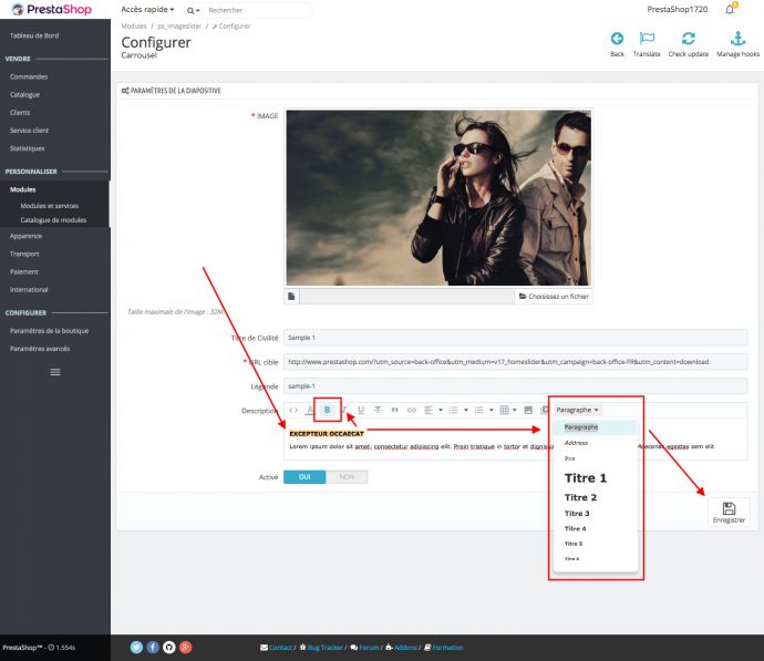 améliorer référencement prestashop 1.7 slider