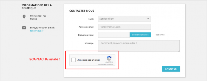 recaptcha v2 prestashop