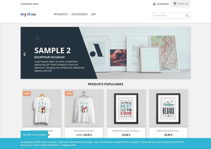 module-prestashop-message-information-frontoffice