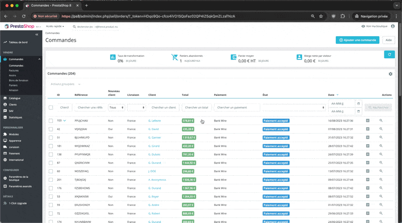 module-prestashop-prise-commande-rapide-back-office