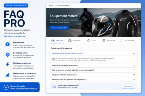 Module PrestaShop FAQ questions fréquentes catégories et marques