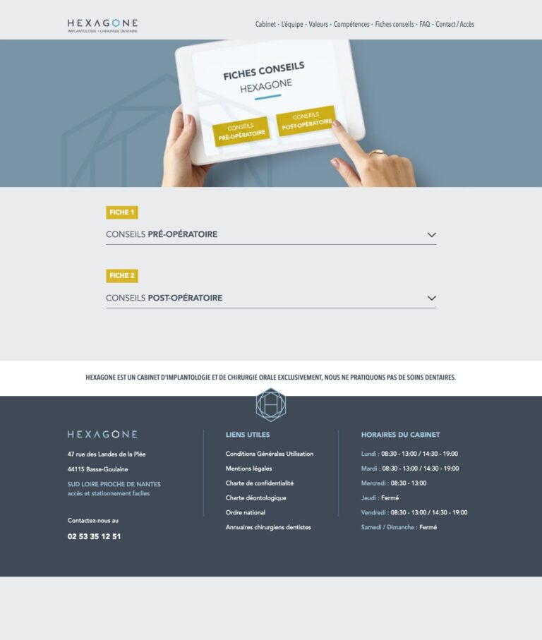 Cabinet Hexagone fiches conseils patients