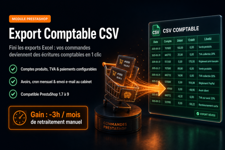Export comptable PrestaShop 2026 : formats, erreurs fréquentes et module CSV prêt à l’emploi