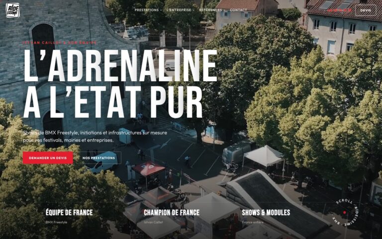 Page d'accueil Rideissime BMX Freestyle