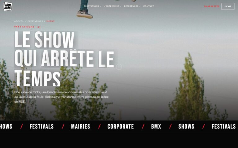 Page shows BMX Freestyle Rideissime
